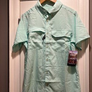 Swiss Alps Airflow Men's woven short sleeve shirt, NWT, Sz M